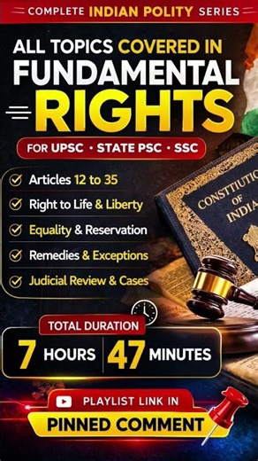 Complete Fundamental Rights Coverage for UPSC | 7 Hours 47 Minutes #upsc2026 #indianconstituion