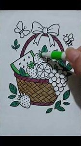 Cute Fruit Basket Coloring | Relaxing Kawaii Coloring Shorts #asmr #asmrcoloring #satisfying