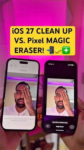 iOS 27 CLEAN UP VS. Pixel MAGIC ERASER! 📲❇️🧽 #iphone #ios27 #apple #google #pixel