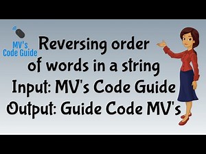 2. Reversing order of words in a string
