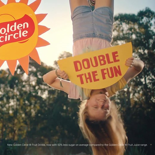 Share some sunshine with the new Golden Circle 50% Less Sugar fruit drink range. New Golden Circle Fruit Drinks, now with 50% less sugar on average compared to the Golden Circle Fruit Juice range. | Golden Circle