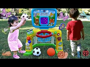 Toddlers Learning and Playing Sports At The Park - Vtech Smart Shots Sports Center