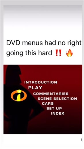 CasuallyUnhinged on Instagram: "The incredibles dvd menu went so hard Back in the early 2000s, DVD menus were like a whole extra layer of the movie experience—custom animations, interactive Easter eggs, hidden clips, and music that set the vibe before you even hit play. They made popping in a disk fee special, almost like entering a mini world just for that film.Today, with streaming platforms replacing physical media, that creativity is mostly gone. We just click “Play” and move on losing that
