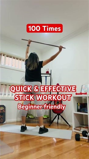 QUICK & EFFECTIVE STICK WORKOUT #homeworkout #fitness #trending #beginnerfriendly