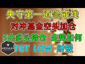 美股 失守第一道警戒线！对冲基金空头加仓，5大多头持仓，走势如何？零售TGT、LOW财报！