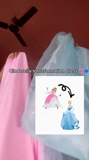 By Khoya Tolimm | Cinderella transformation dress 🎀💙 25/100 designs . . [ Cinderella transformation dress, animated Cinderella costume, Cinderella pink... | Instagram
