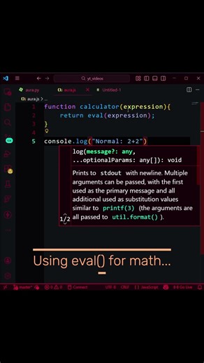 eval() Injection: One Line That Can Delete Your Entire Server#codecrime #eval #javascript#shorts