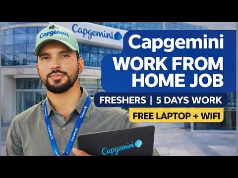🔥 Capgemini Work From Home Job | Freshers Eligible 💻 | Free Laptop + WiFi 🎁 | 5 Days Working
