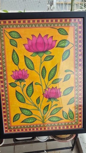 Traditional art photo frame💛🩷❤️💚#diy#homedecor #art #gift#shorts#rusticrealistic #handpainted