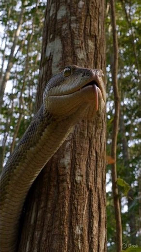 Large Python on the tree.