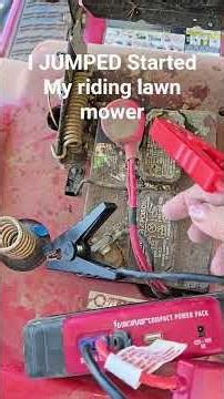 Jump start riding lawn mower