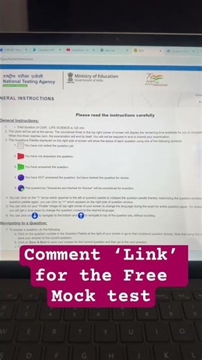 Free Mock Test - NTA Abhyas - CSIR - December 2025