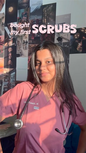 Bought my FIRST Scrubs🥼 Internship Diaries📚 #mbbsmotivation #collegelife #viral #aiims #pinterest