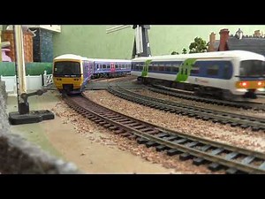 Class 166 DMUs in action on Trakmat Layout