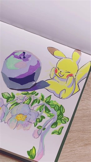 Falling in love with acrylic markers .. #イラスト #pokemon #pikachu #acrylicmarkers #viral