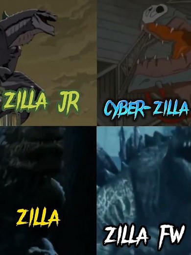 zilla jr vs fw zilla vs cyber zilla vs zilla