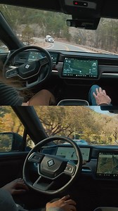 Book your demo drive today and experience Universal Hands-Free for yourself. *Driver assistance features are designed to support the driver but do not replace a driver’s judgment or the need to pay attention and control the vehicle. Drivers should be prepared to resume control of the vehicle at all times.**Universal Hands-Free will not stop or slow down for traffic lights or stop signs. Review the Rivian Owner's Guide for additional details about this feature. | Rivian