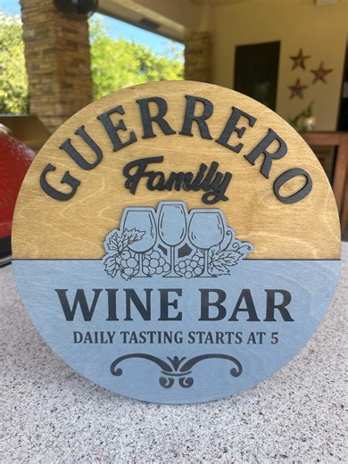 Handcrafted Personalized Wine Bar Sign - Real Wood With Family Name, Choose Size & Color Options - Etsy