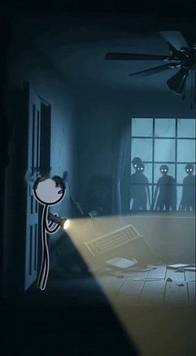 A Scared Stickman Standing inside a dark, messy Home. #animation #shorts #animation #stickman