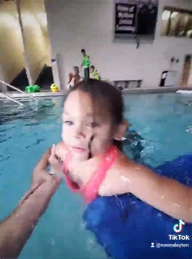 Learning to swim. @YMCA Kaylee gets her (Water Wings)