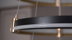 Genoci 3 Light Dimmable Integrated LED Gold and Black Modern Chandelier for Living Dining Room Bedroom with Remote Included FM7382-3JC - The Home Depot