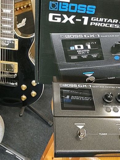 Music Lovers Shoppe on Instagram: "Introducing the Boss GX-1 Guitar Effects Processor Pedal - Debuted at #namm this year and we have one in stock!! 🤩 Your Ultimate Guitar Companion The GX-1 delivers professional-grade sound and features in an ultra-portable platform for practice, recording, and performance. Authentic GX series amp and effect algorithms supply endless creative fuel, while the high-res color display, intuitive effect buttons, and Gear Suite tools make sound creation a snap. Rugge