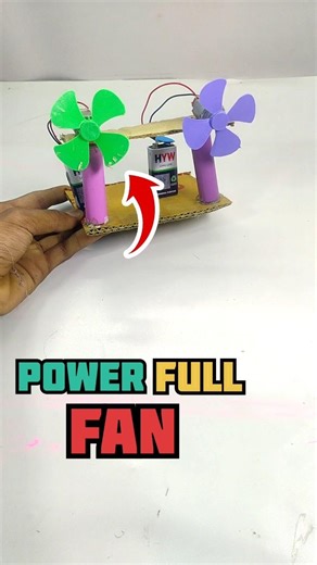 Diy dc motor fan || school project #shorts