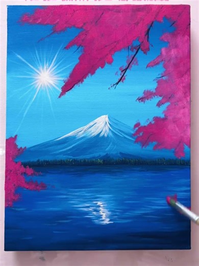 Easy Landscape Painting #howtopaint #painting #acrylicpainting #paintingtutorial #landscapepainting