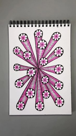 3D Flowers 🌺 Doodle Tutorial for Beginners ✍️ Easy Drawing Zentangle Art #art #drawing #inspiration #zentangle #foryou