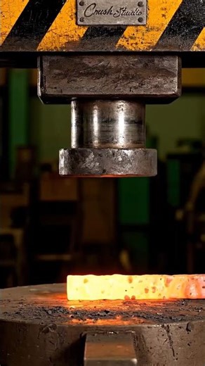 Red-Hot Iron Rod vs Hydraulic Press – INSANE Melt & Crush 🔥#usa #crushingtime