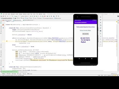 Finding Latitude and Longitude based on given area or city name - Android Kotlin