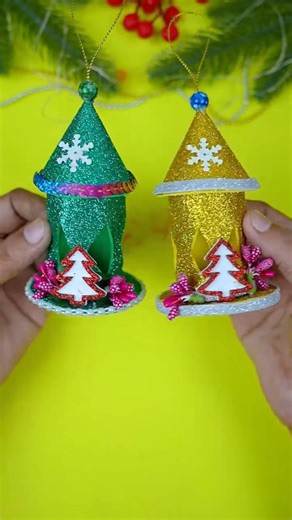 🎁 Handmade Beautiful Holiday Ornament For Christmas Decorations | Glitter Foam Sheets Craft Ideas
