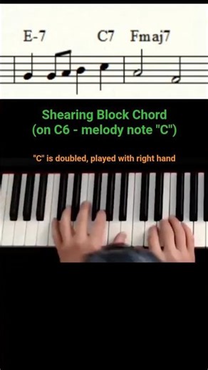 Shearing Block Chord: C6 (melody note "C") #blockchords #pianochords #GeorgeShearing #pianotutorial
