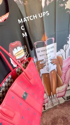 MATCH UPS MCM MEDIUM LIZ REVERSIBLE SHOPPER TOTE BAG CANDY RED POUCH #nordstromrack #mcm #mcmbag
