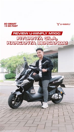 Motor Listrik U-Winfly on Instagram: "Gak cuma modal tampang ganteng, U-Winfly M110G ini beneran game changer! Bayangin aja, motor listrik dengan fitur Smart App Control, Keyless, dan tenaga badak 3000 Watt cuma seharga Rp 13.990.000,-! 😱 ✨ Kenapa M110G Layak Kamu Pinang? 🚀 So Fast: Top speed 85 km/jam! 0-50 km/jam cuma butuh 6 detikan. ⚡ So Smart: Kontrol motor lewat HP pake aplikasi U-Winfly U-Connect. 🔋 TriFast Tech: Fast Speed, Fast Charge (50% cuma 1,5 jam), & Fast Swap Baterai. Definisi