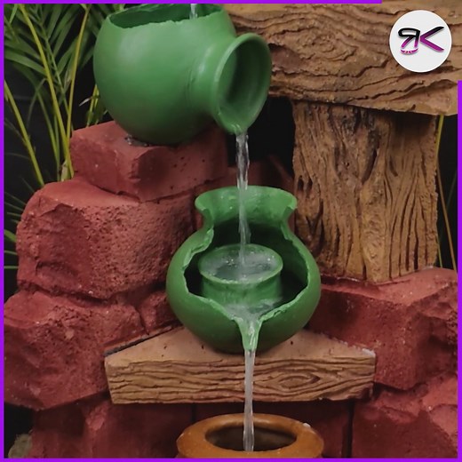 161K views · 1.1K reactions | A Beautiful Terracotta Pot Cascade Bringing Gentle Water Streams  #diy #terracotta #fountain | RusticKraft | Facebook