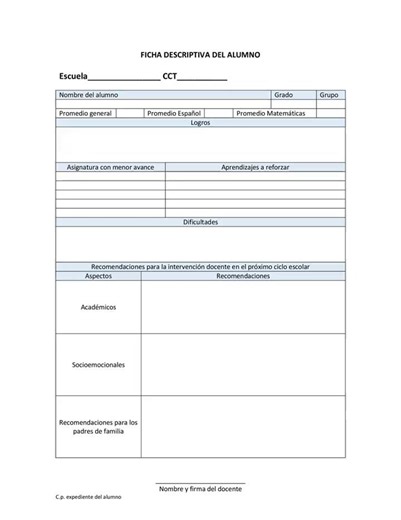 CREA / 📝📚 Ficha Descriptiva del Alumno (Editable) #docentes #clases #alumnos