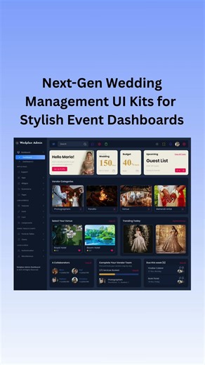 Wedding Management Dashboard UI for Events, Planning, and Coordination