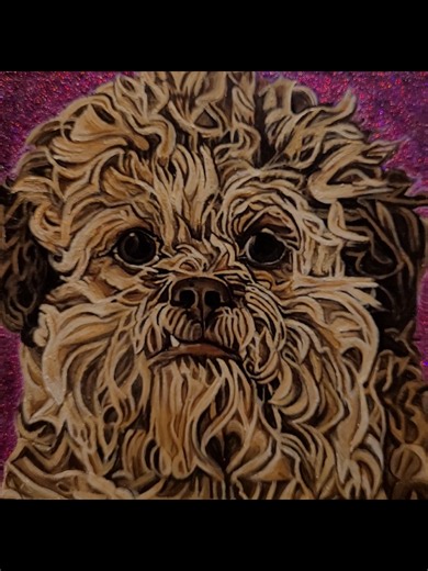 Dog Portrait Acrylic Painting: Finished Lil Max Portrait