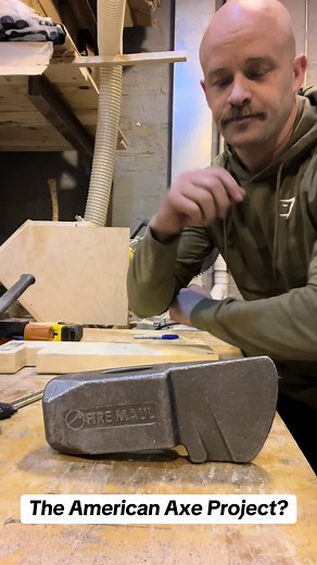 PROTOTYPE #1 - dug out an OG Fire Maul and put our @AmeriBrade to work. Can’t wait to swing this thing! Rolled back blade with dual impact shoulders = Gorgeous Log Exploding American Steel Glory! Custom Hickory Handle coming next! @Thoren Bradley to be our official tester! #axe #thor #lumberjack