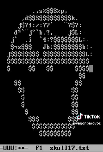 Skull ASCII Art Creation with Typography Techniques