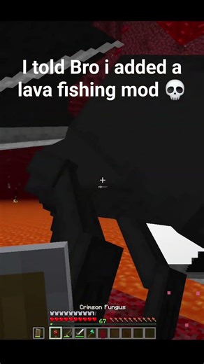 I told Bro i added a lava fishing mod 💀 #minecraft #shorts