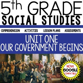 5th Grade Social Studies US History Curriculum Government Reading Comprehension