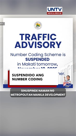 3.9K views · 103 reactions | Number coding scheme sa Metro Manila, suspendido ngayong Nov. 10 | UNTV News and Rescue | Facebook
