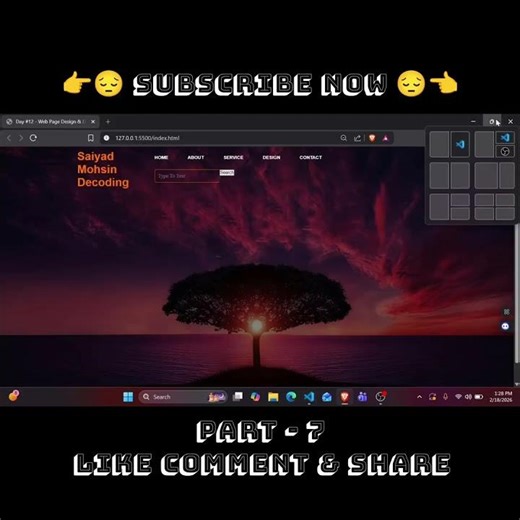 WEB PAGE DESIGN & DEVELOPMENT COURSE WITH THE HTML CSS & JAVASCRIPT PROJECT PART - 7