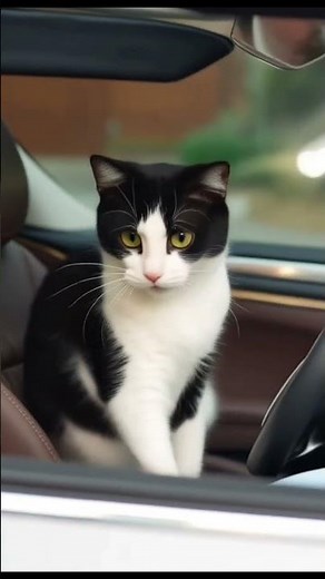 Cat Driving a Car 🚗😺 | Funny & Trending Viral Video #shortsfeed #viral #cat