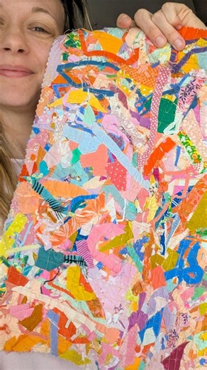 Christina | Kindred Quilt Co on Instagram: "I posted this little tutorial over on TikTok and people are loving it! I show how to turn the tiniest of your fabric scraps back into usable fabric! Materials needed: - Pellon 906F Fusible Sheerweight interfacing - Sulky Water Soluble stabilizer - Pins - Iron + ironing board - Scraps + scrap thread I'll be working on some cool projects with these so stay tuned! I'm loving these upcycled scrap fabric panels 😍 Also I did have to speed this up slightly t