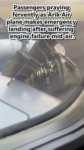 Passengers Pray as Arik Air plane makes emergency landing in Benin after an engine failure mid-air