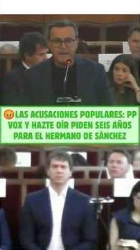 😡THE POPULAR ACCUSATIONS: PP, Vox, and Hazte Oír seek SIX YEARS for SÁNCHEZ'S BROTHER