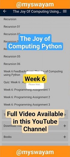 Week 6 The Joy of Computing Using Python #nptel #assignment #solved #swayam #answer
